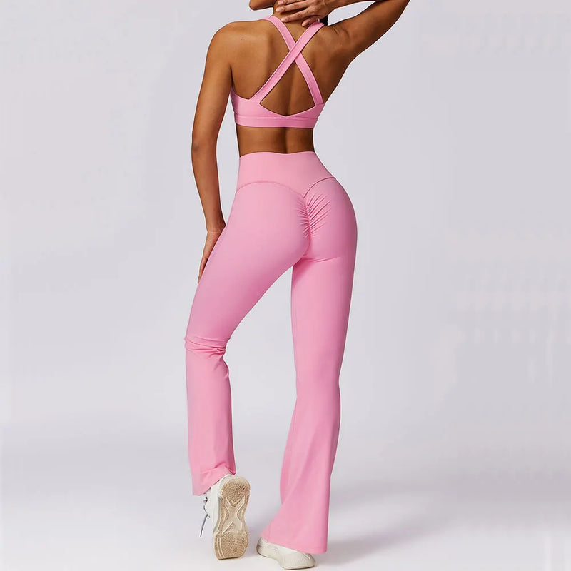 Conjunto de ioga de 2 partes para mulheres, sutiã push-up e leggings, leggings e sutiã para fitness, academia e corrida