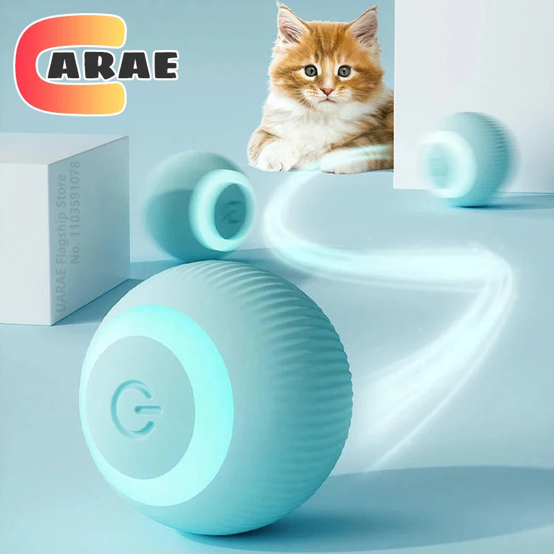 Bola de rolamento automática elétrica para gatos, Bola interativa, Brinquedos inteligentes,