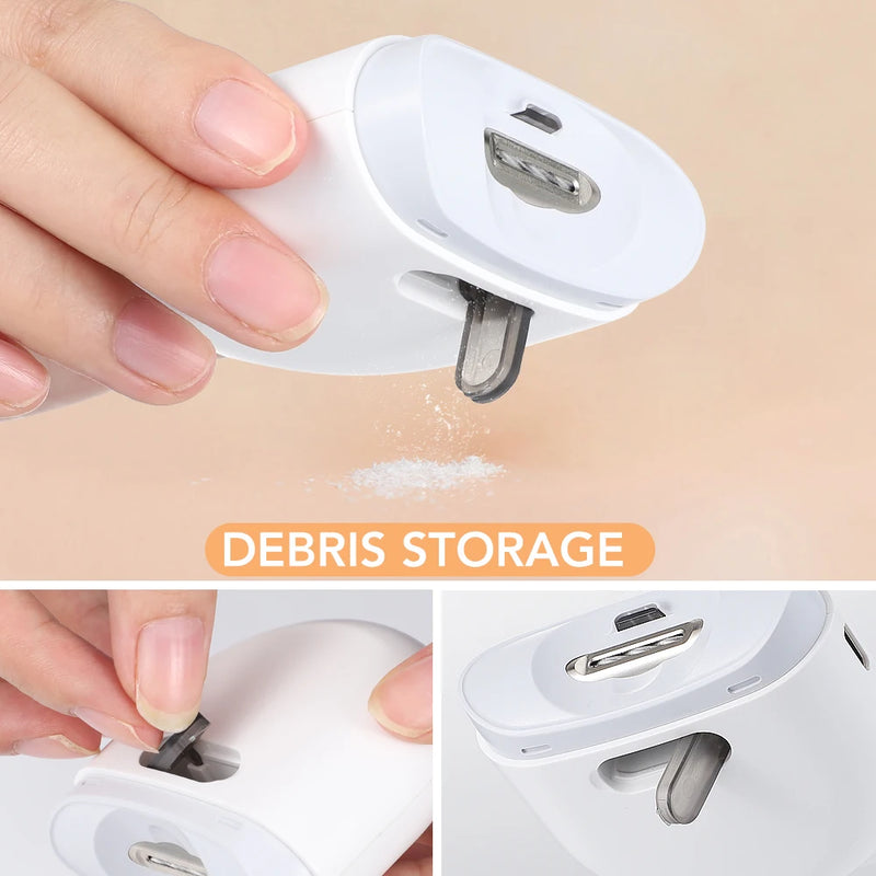 Cortador de unhas elétrico automático - Manicure Delicada para bebês adultos - Carregamento usb e lâmpada de iluminação