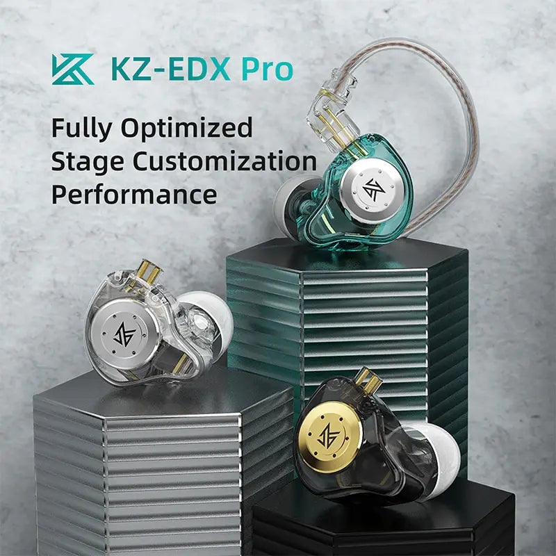 KZ EDX PRO Fones De Ouvido Dinâmicos HIFI Baixo Earbuds No Ear Monitor Esporte Ruído Cancelando Headset