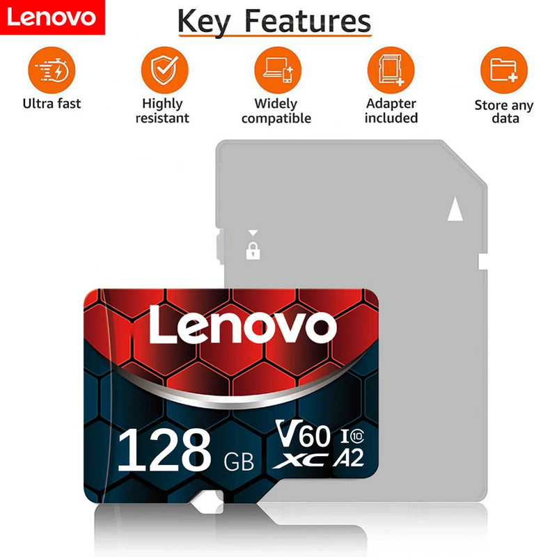 Lenovo - Cartão Micro SD para Nintendo Switch, Mini Cartões SD, Cartão de Memória de Alta Velocidade, UHS-1 TF Flash Card, 2TB, 1TB, 128GB, 256GB, V60