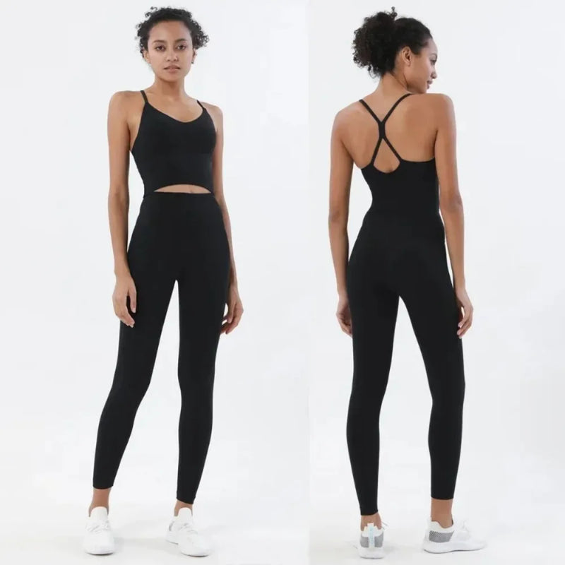 Conjunto de duas peças - Sutiã esportivo e leggings, ginásio, fitness