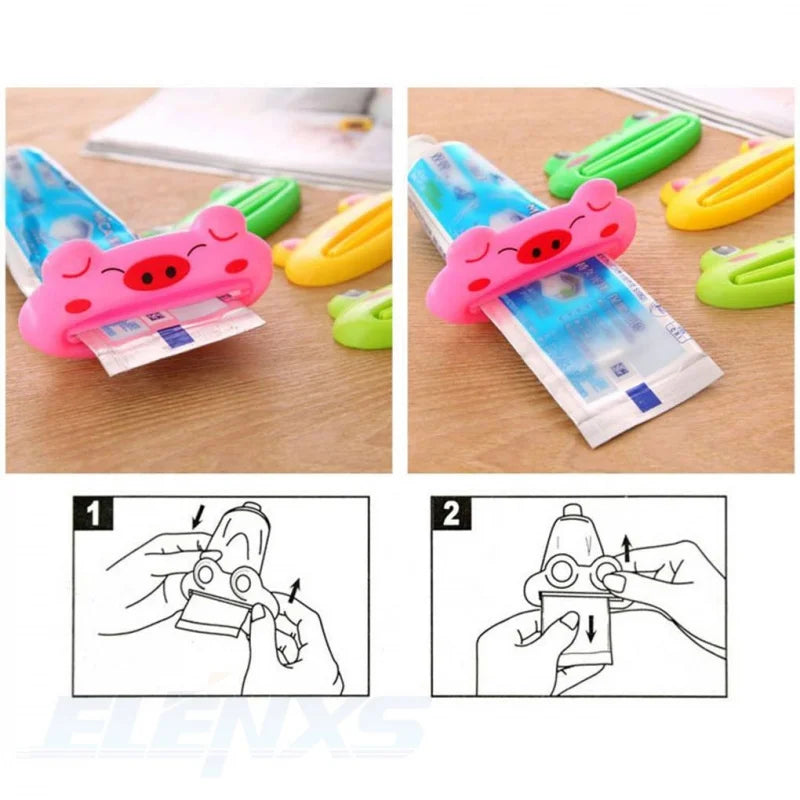 Distribuidor multifuncional de pasta de dente em formato animal fofo - Infantil