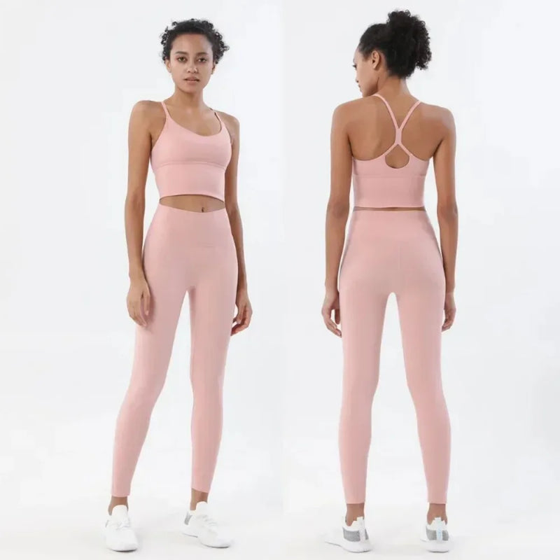 Conjunto de duas peças - Sutiã esportivo e leggings, ginásio, fitness