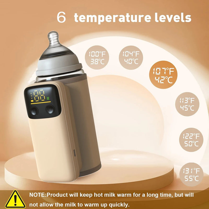 Aquecedor de Mamadeira Portátil Recarregável com Controle de Temperatura