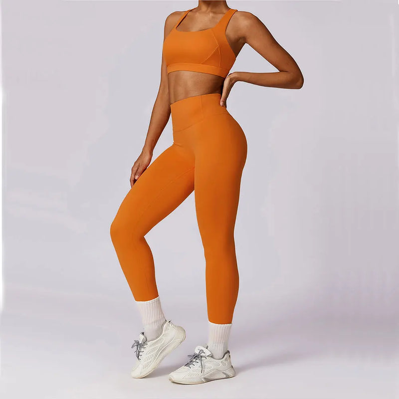 Conjunto de ioga de 2 partes para mulheres, sutiã push-up e leggings, leggings e sutiã para fitness, academia e corrida