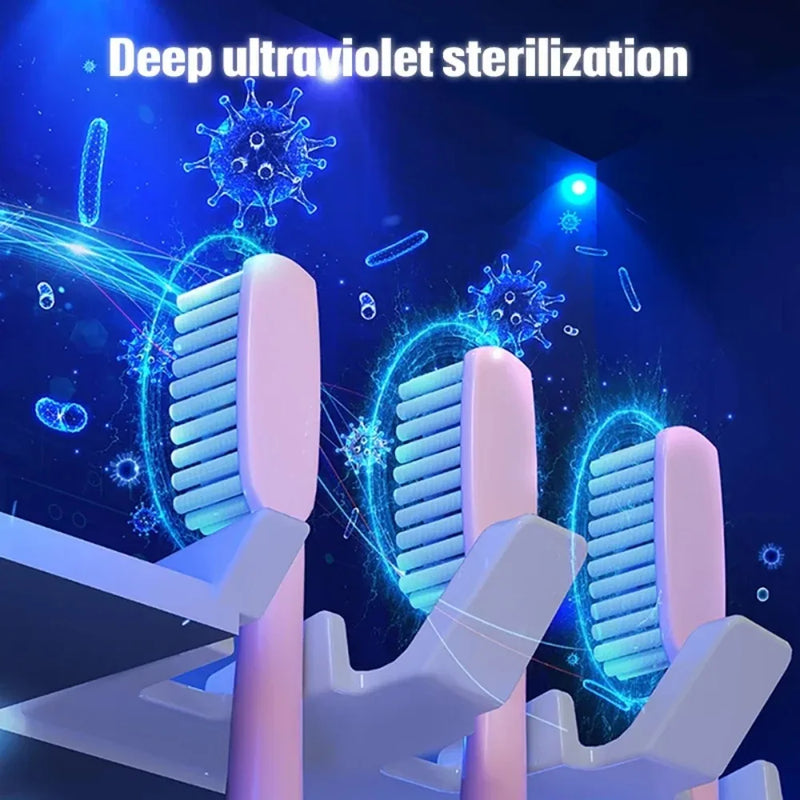 Suporte para Escovas e Pasta de dentes UV - Recarregável, Esterilização UV, Economia e Praticidade