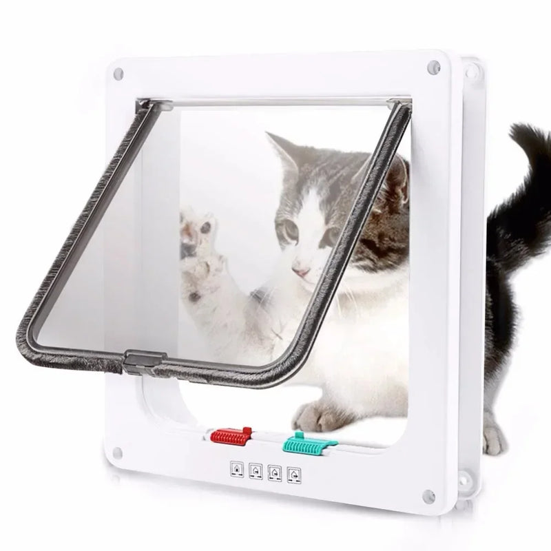 Porta Basculante - Cães e Gatos - Flap de 4 direções e Trava de Segurança