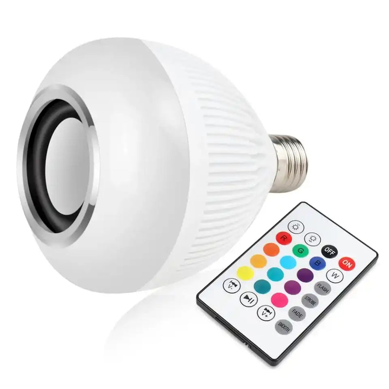 Lâmpada Led Colorida RGB - Com Controle Remoto e Bluetooth e Alto-Falante Surround 3D embutido .