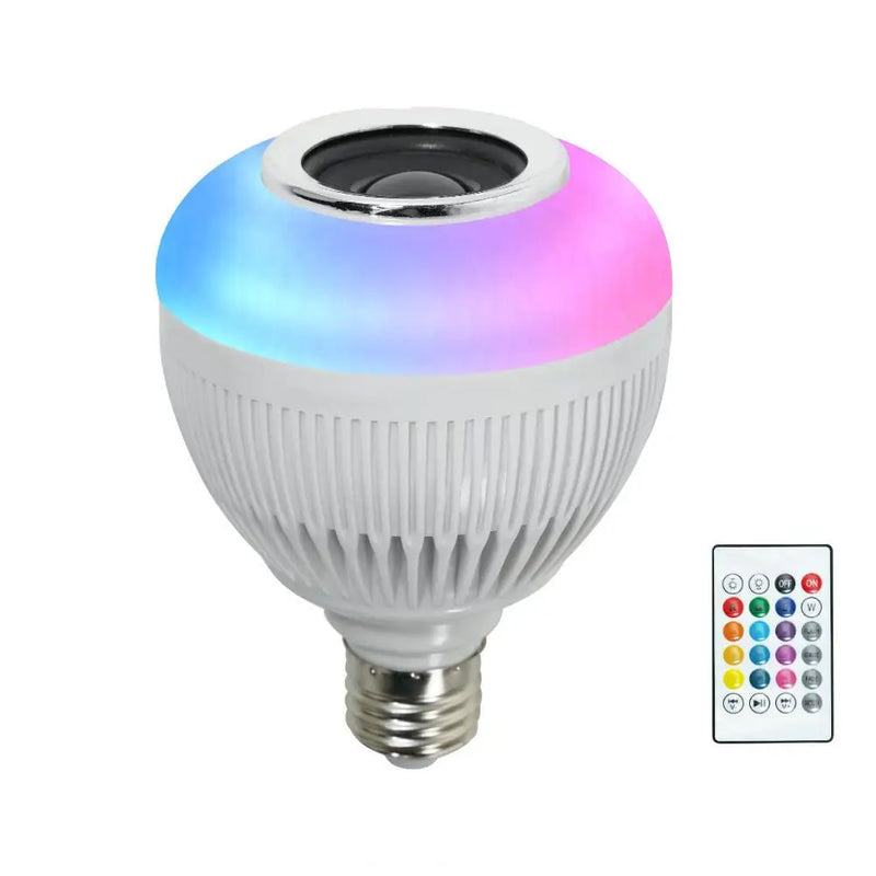 Lâmpada Led Colorida RGB - Com Controle Remoto e Bluetooth e Alto-Falante Surround 3D embutido .